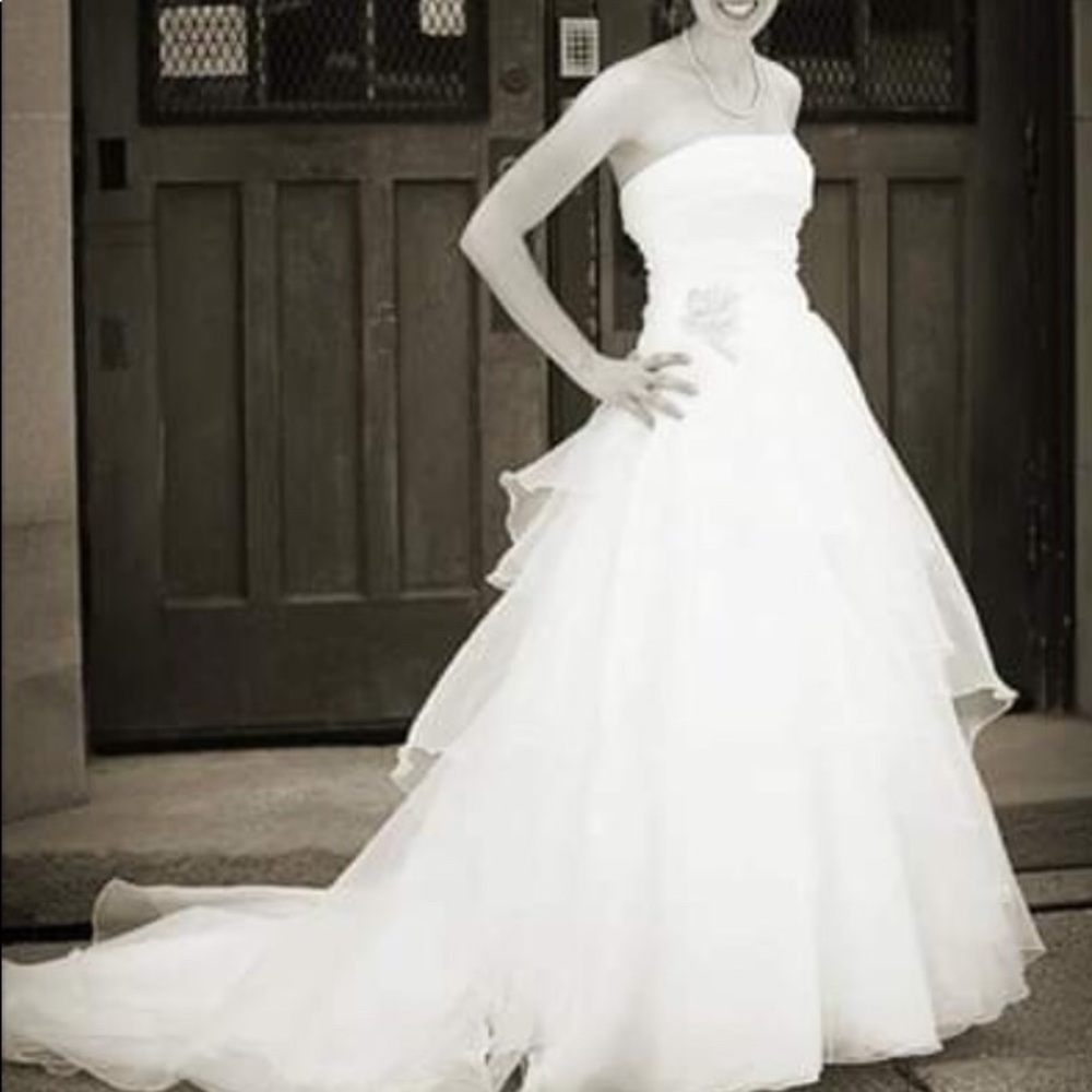 David’s Bridal ball gown style organza